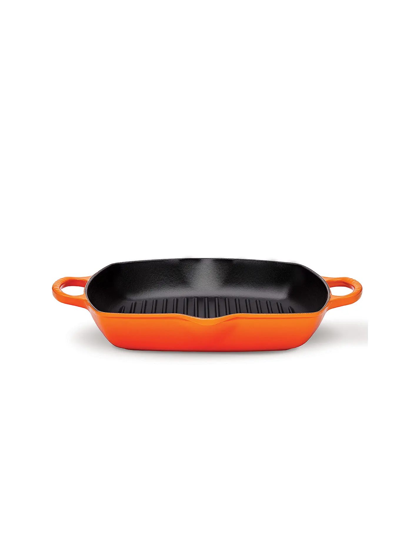 LE CREUSET | Grillpfanne quadratisch mit Griffe 30cm (Schwarz) | orange
